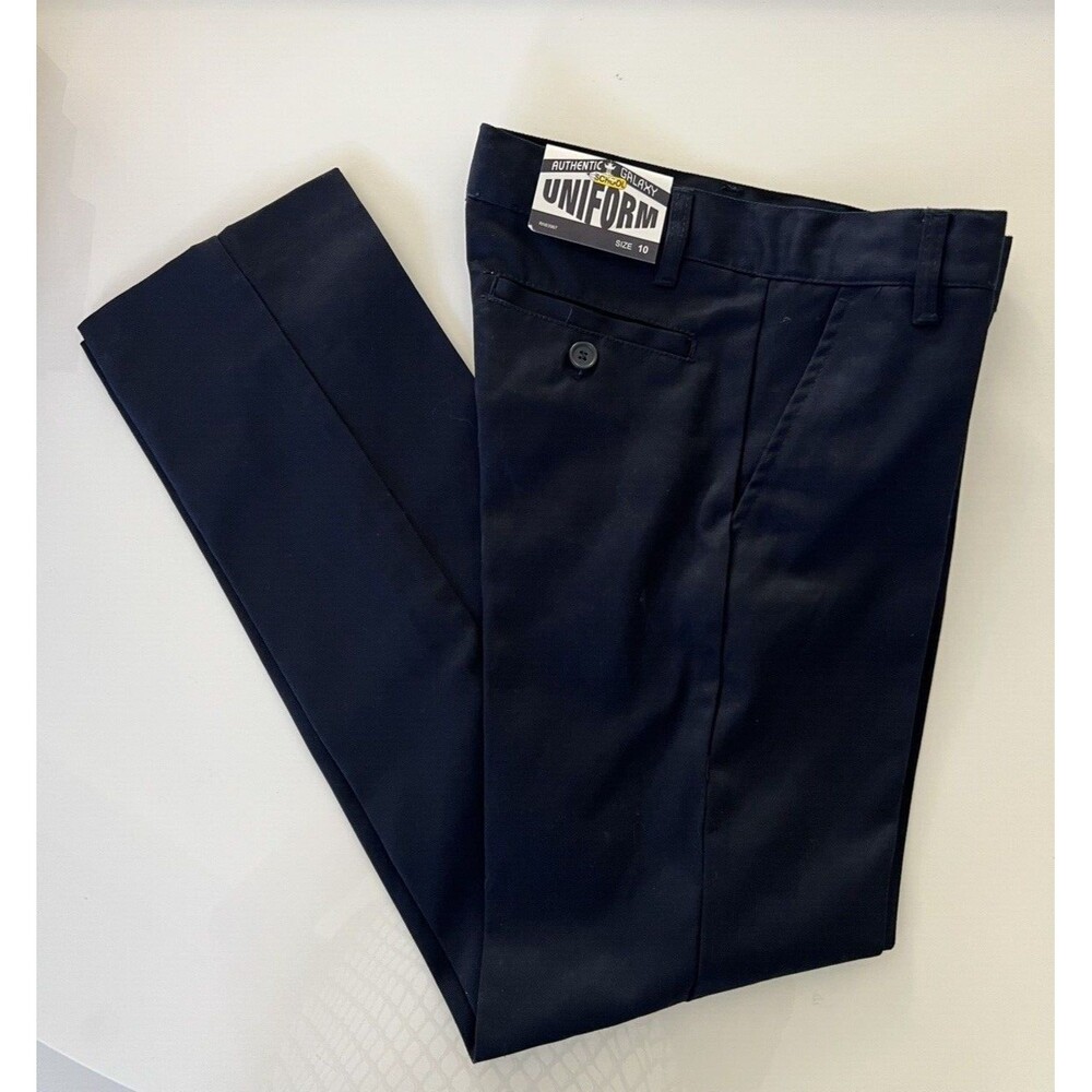 School Uniform Pants Boys 10 Navy Blue Adjustable Waist NEW Authentic Galaxy